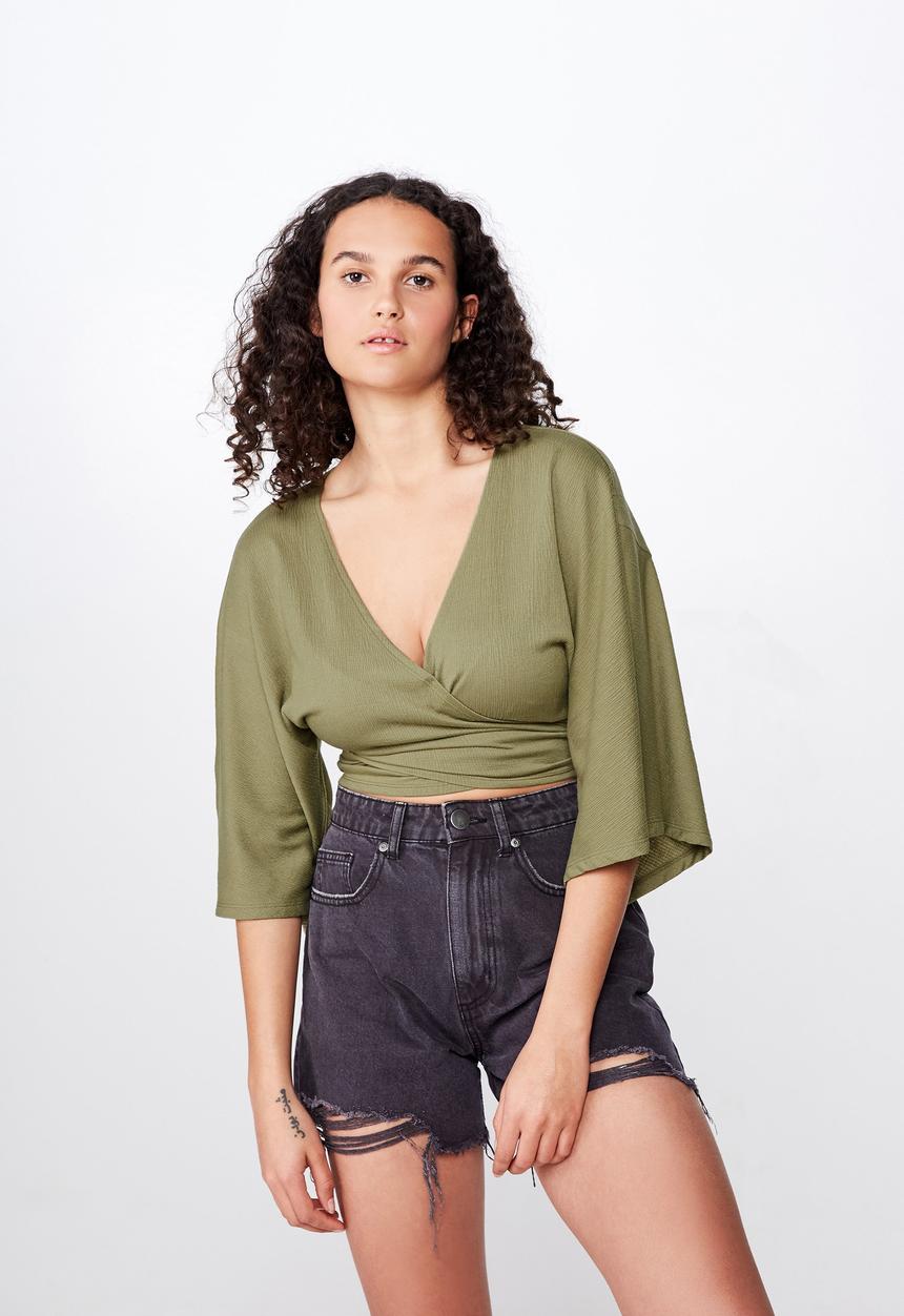 Cotton On - Jude kimono sleeve top  - green