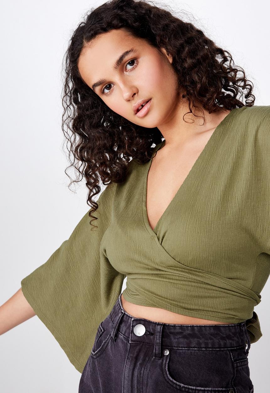 Cotton On - Jude kimono sleeve top  - green