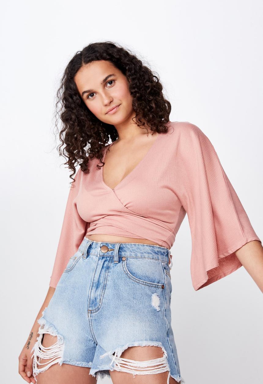 Cotton On - Jude kimono sleeve top  - pink