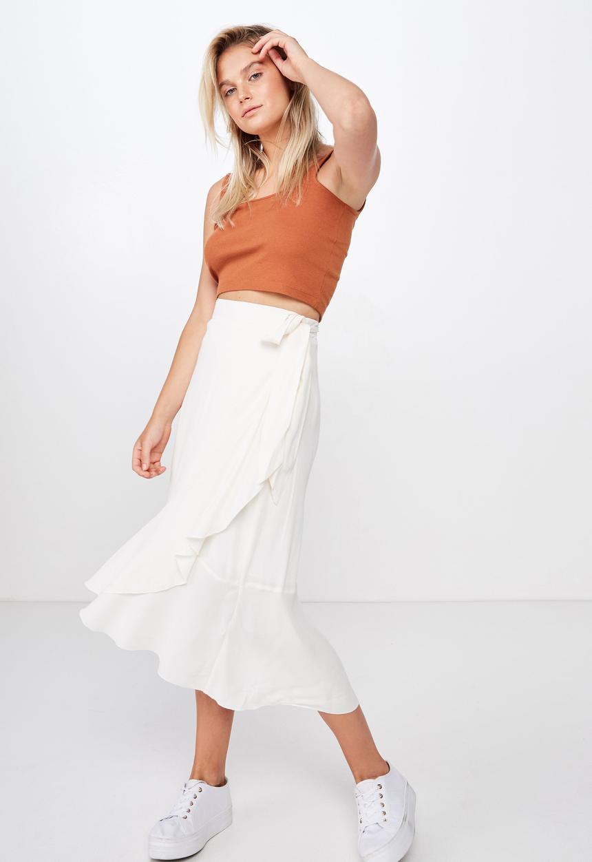 Cotton On - Ella midi skirt - cream