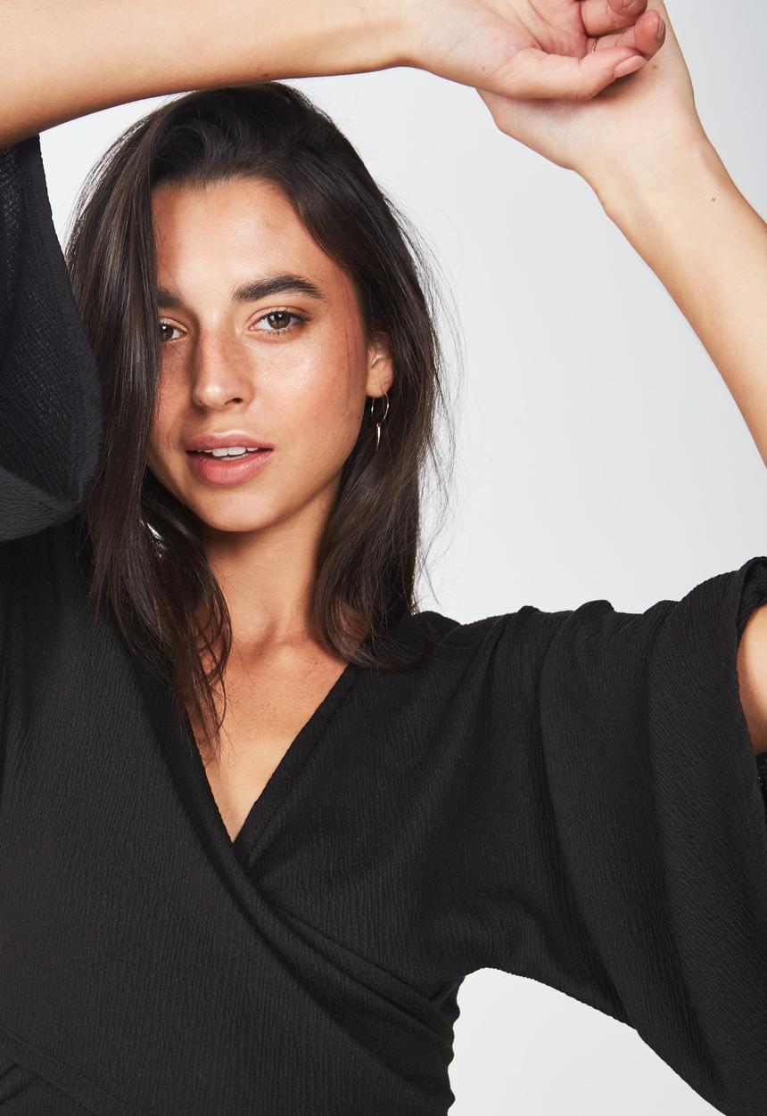 Cotton On - Jude kimono sleeve top  - black