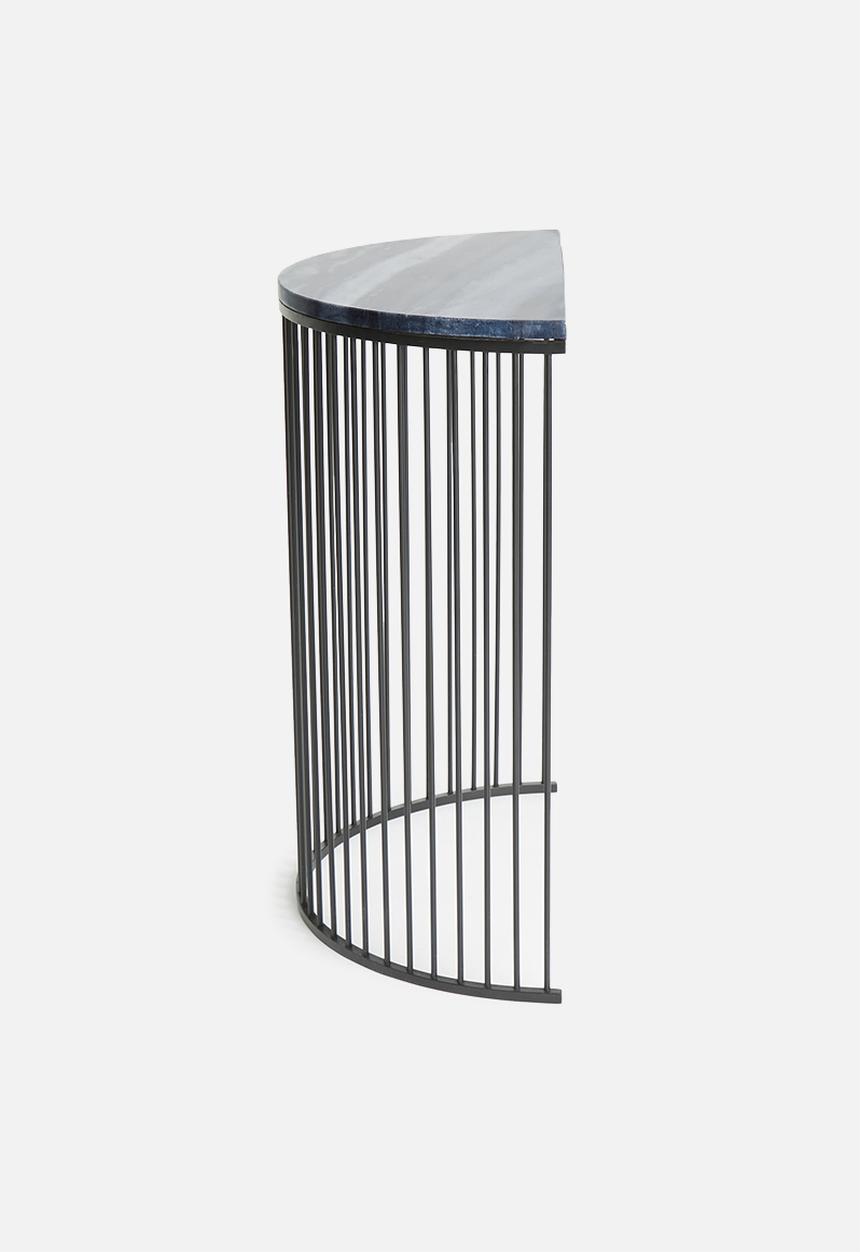Sixth Floor - Half moon set of two tables - grey & black