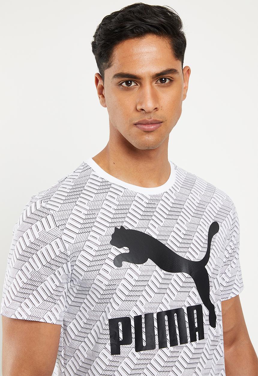 PUMA - Classics graphics all over print tee - white