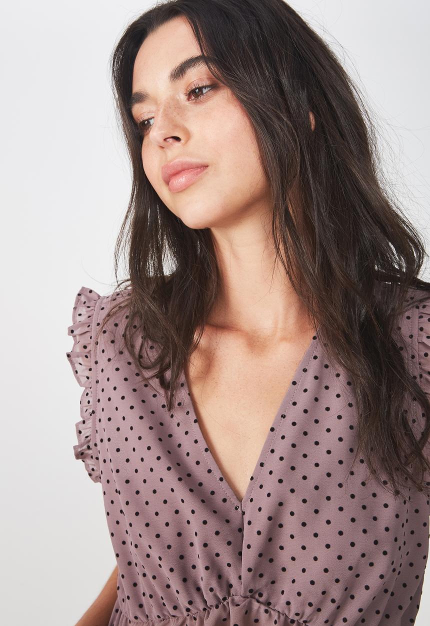 Cotton On - Cindy blouse - purple & black 