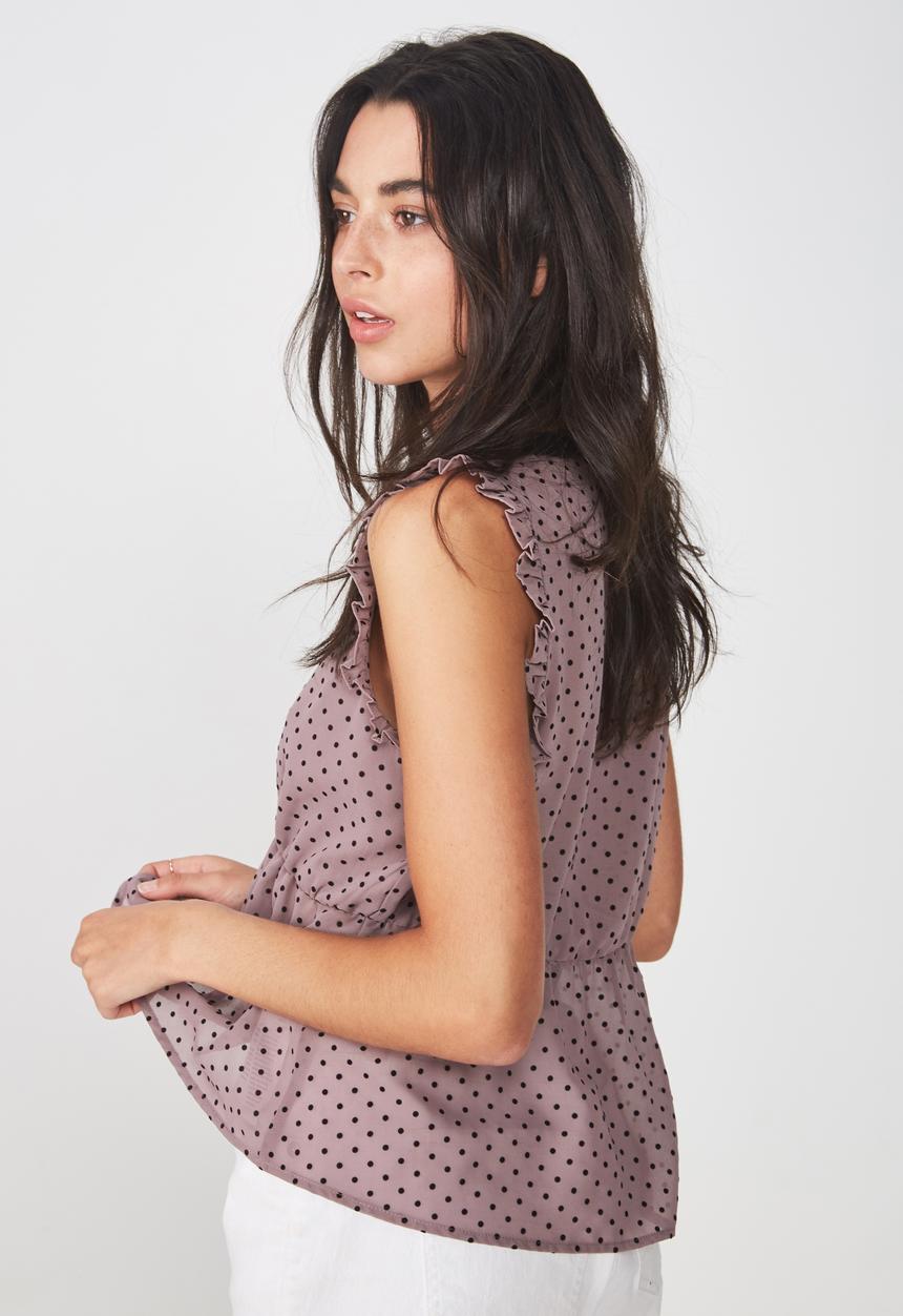 Cotton On - Cindy blouse - purple & black 