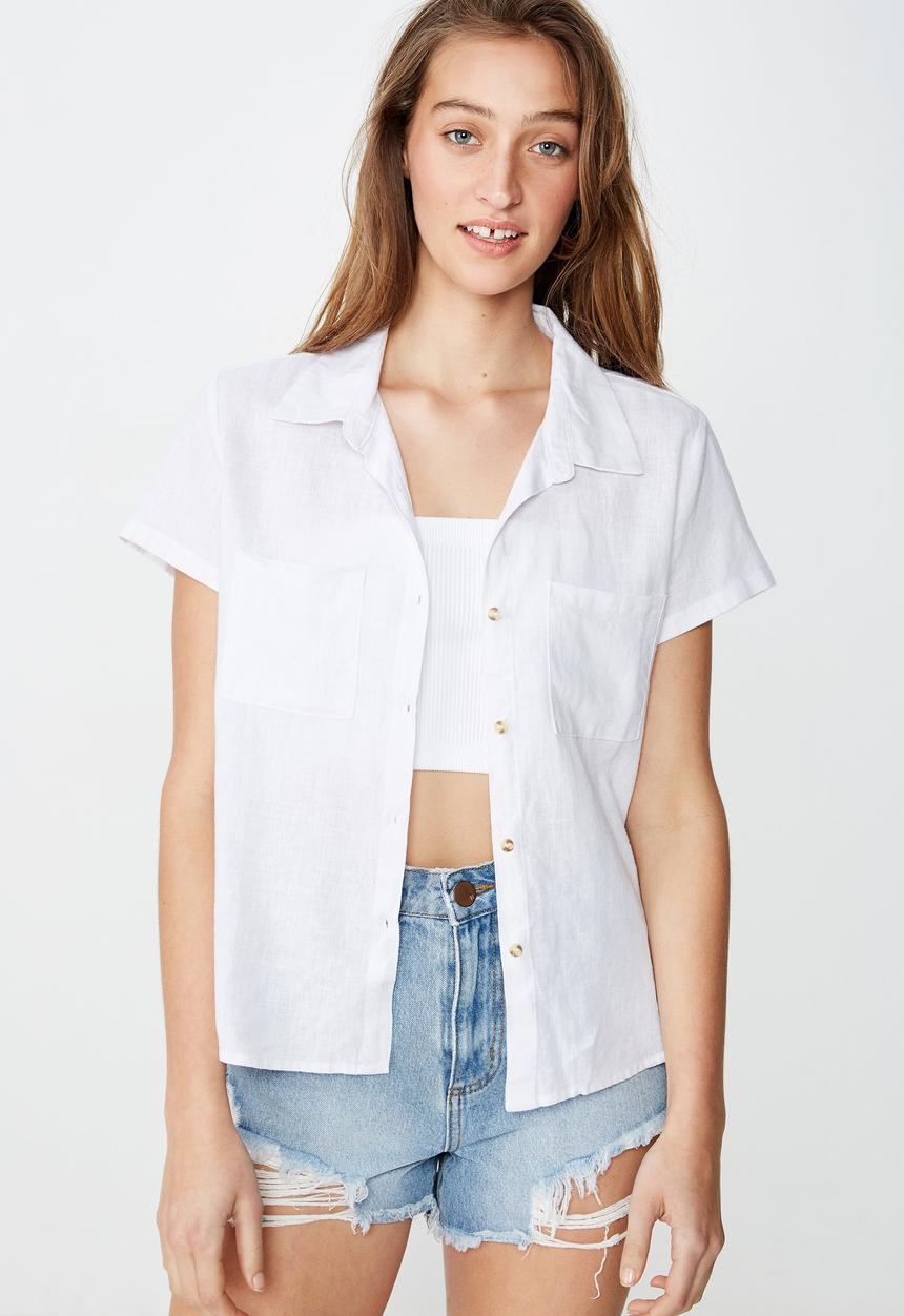 Cotton On - Ricky resort shirt - white