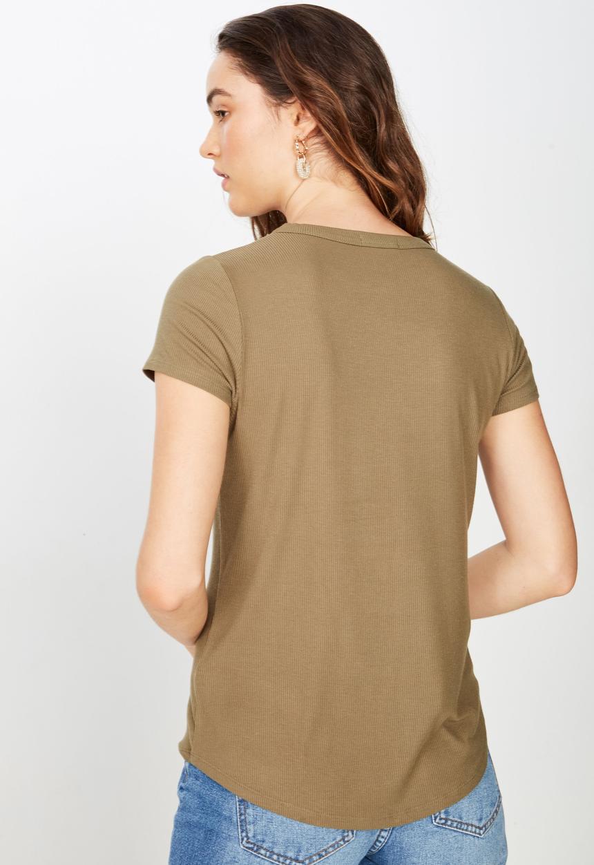 Cotton On - The girlfriend tee - burnt olive