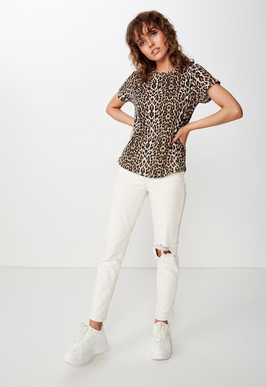 Cotton On - The crew T-shirt - brown & beige 