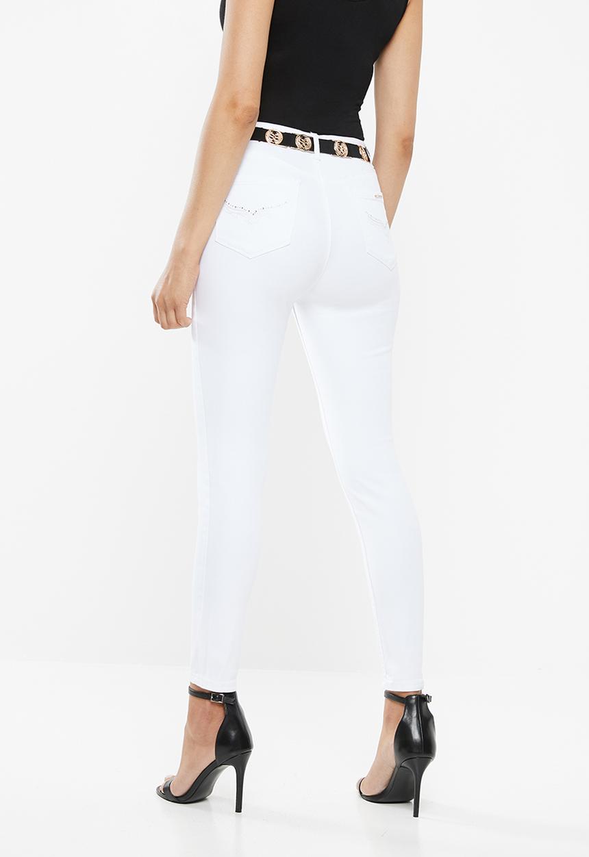 SISSY BOY - Ryder skinny with exposed buttons - white