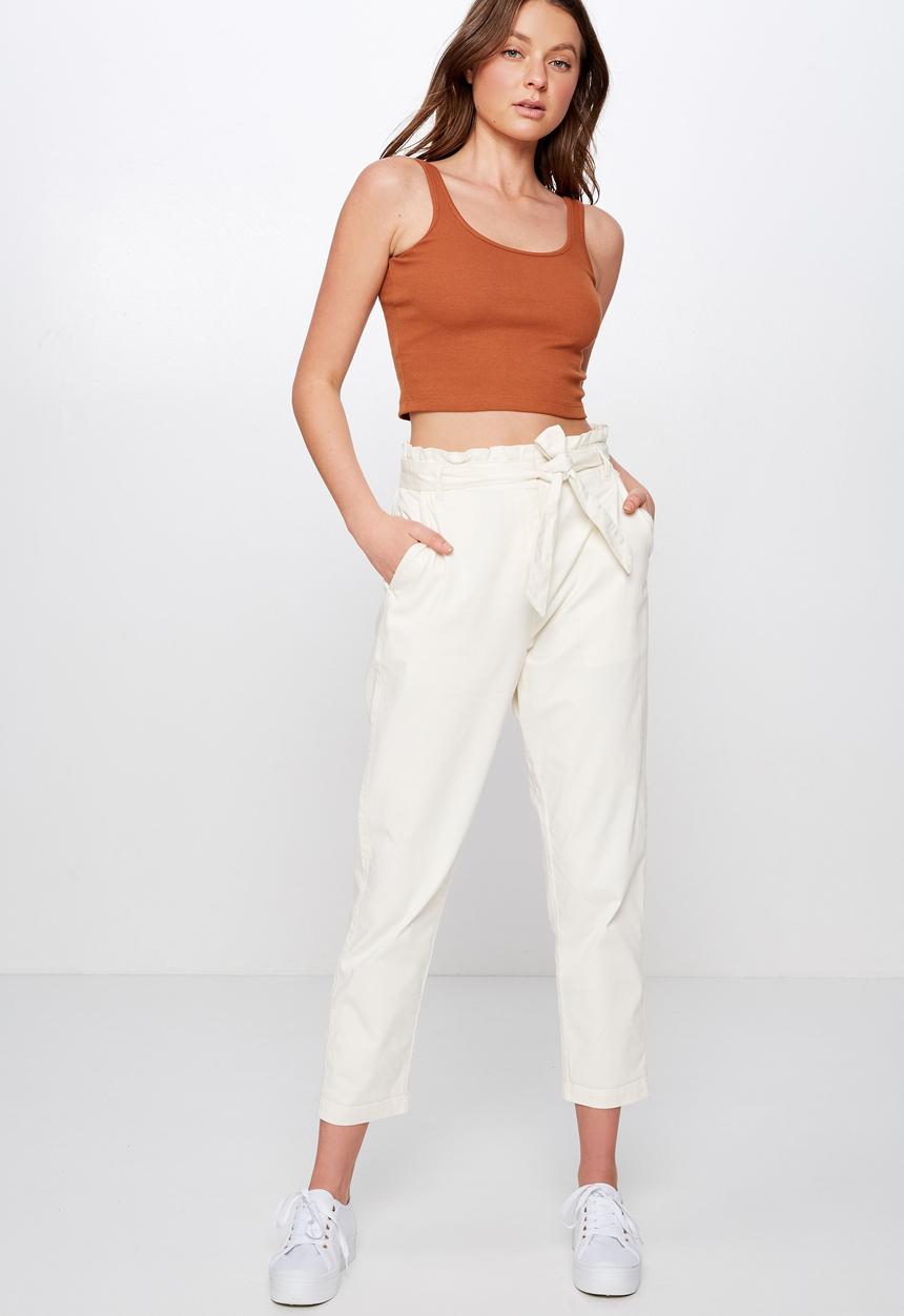 Cotton On - Dena strappy crop tank - rust 