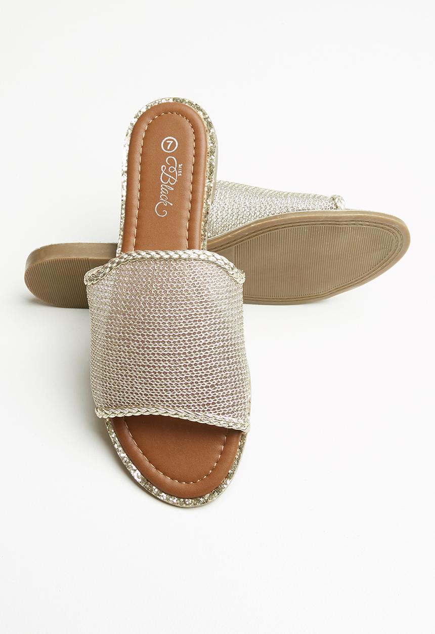 Miss Black - Montego sandal - gold
