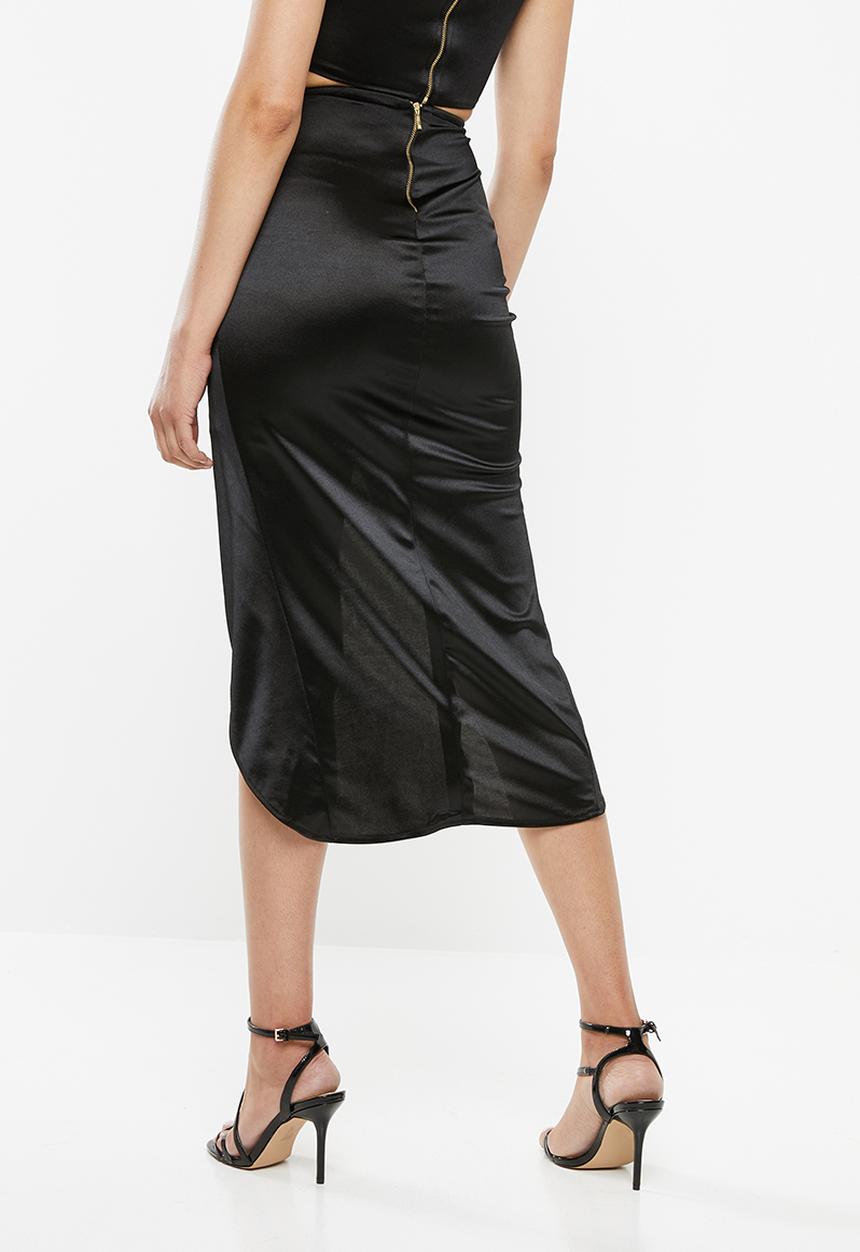 SISSY BOY - Boity: draped twin set skirt - black