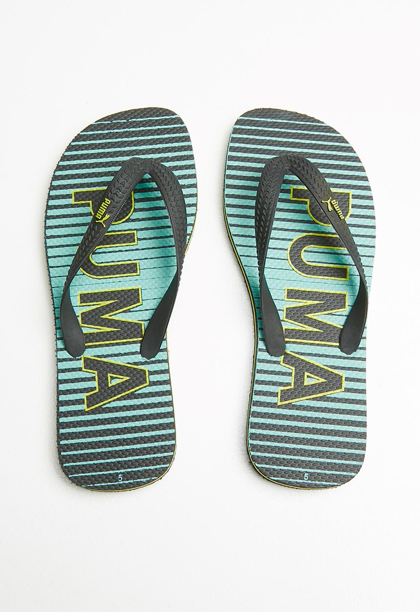 PUMA - First flip activate junior castlerock flip flops - black & green