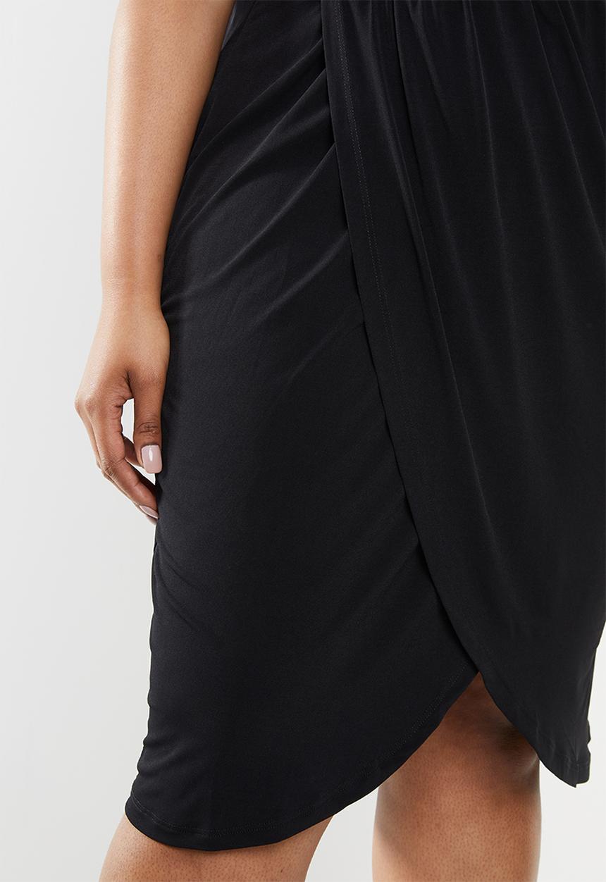 Superbalist - Mock wrap dress - black