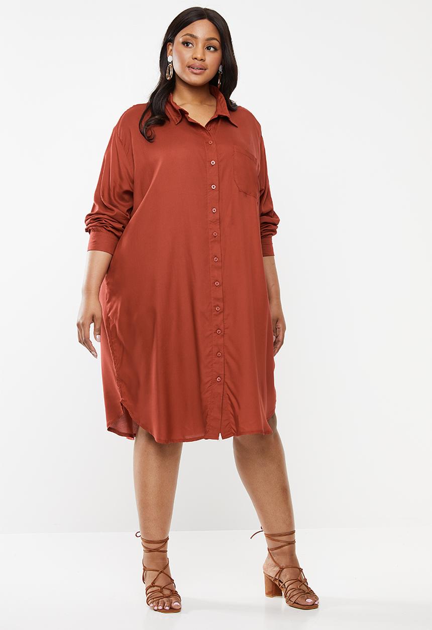 Superbalist - Soft shirt dress - rust