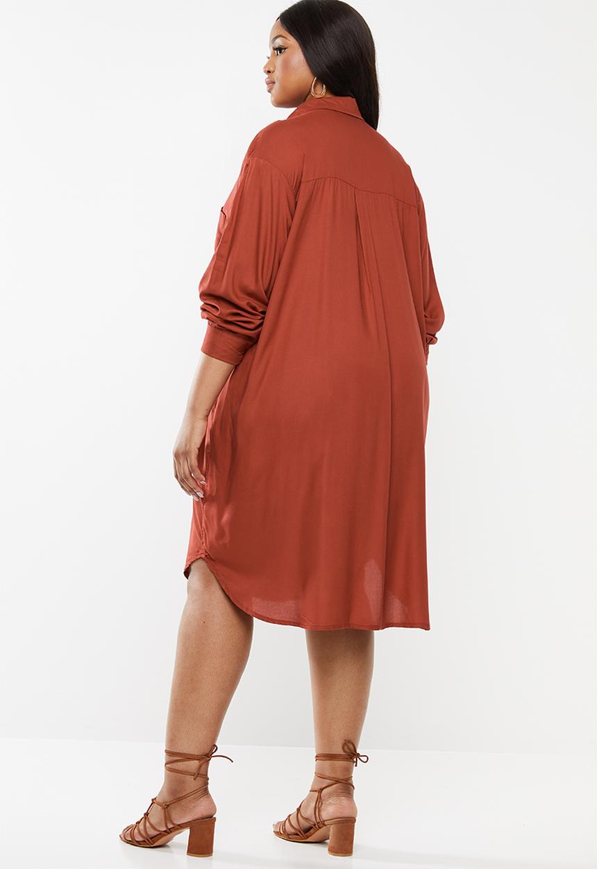 Superbalist - Soft shirt dress - rust