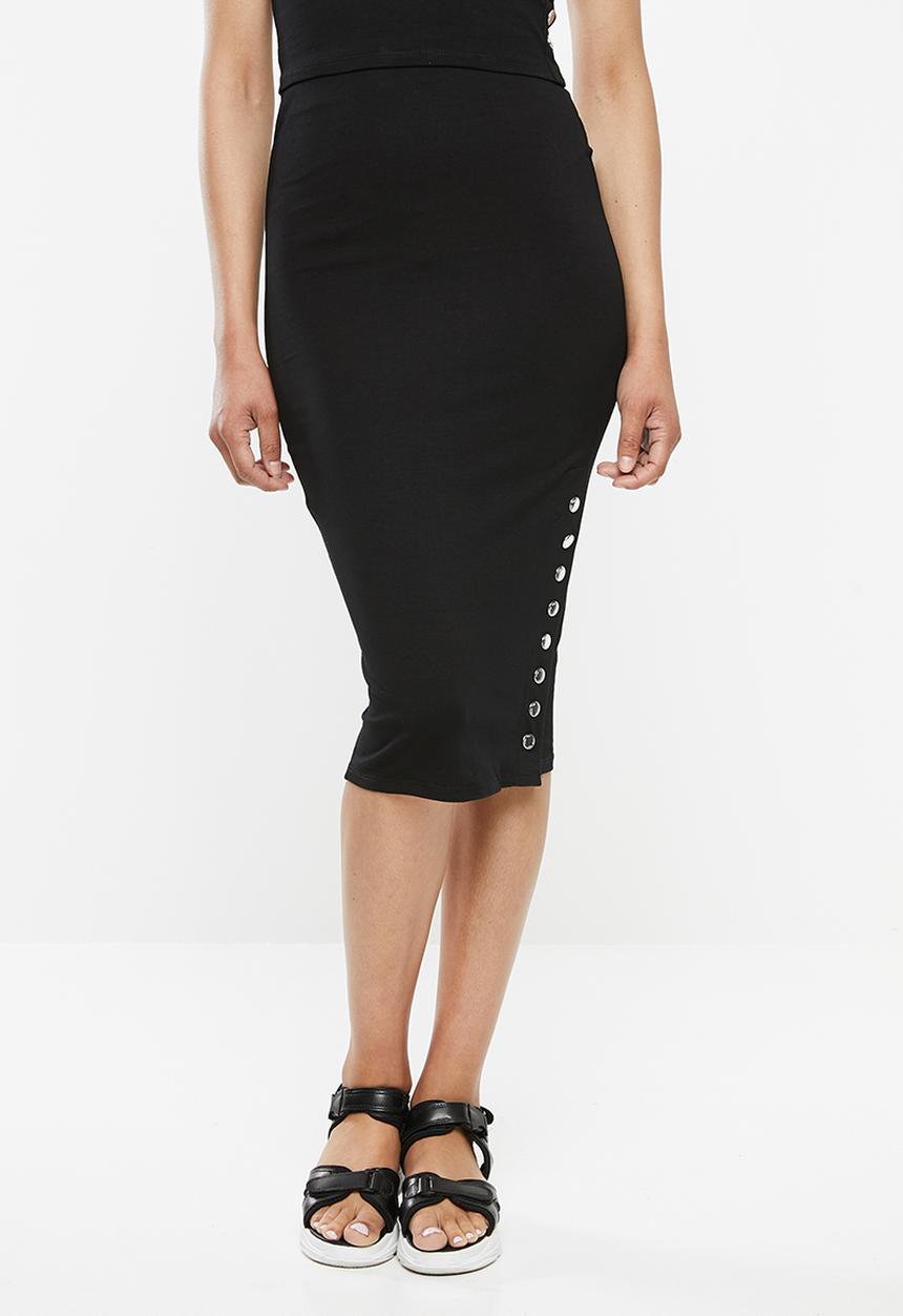 SISSY BOY - Ripiza logo skirt with press studs - black
