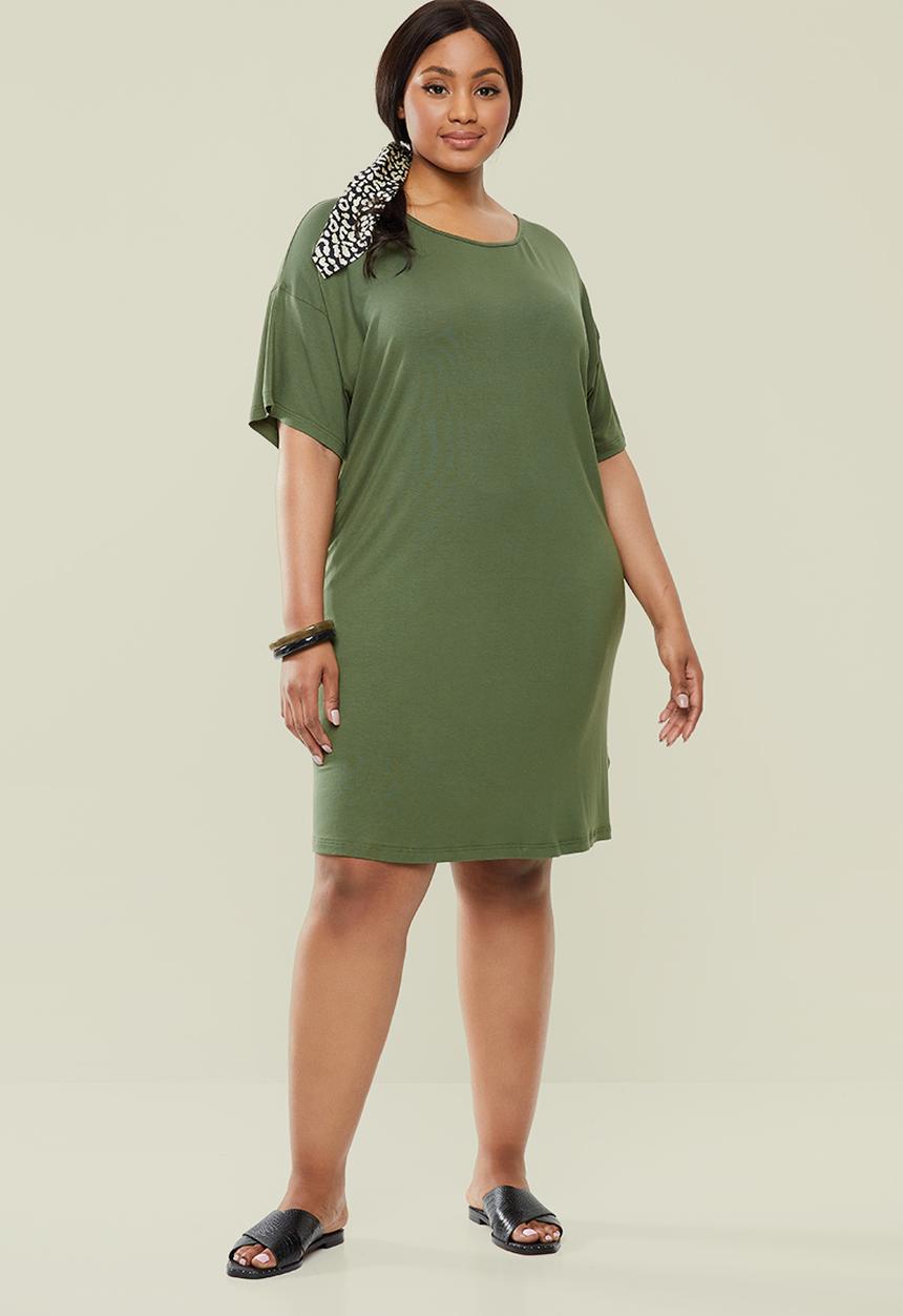 Superbalist - Boxy tee dress - khaki