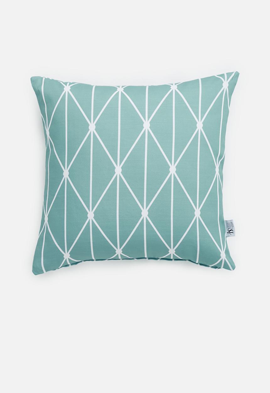Sixth Floor - Dot diamond cushion cover - duck egg