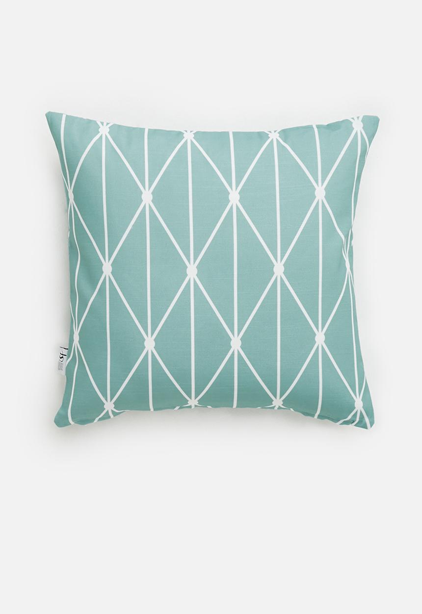Sixth Floor - Dot diamond cushion cover - duck egg