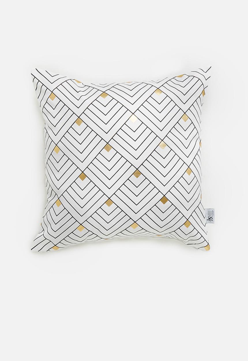 Sixth Floor - Mini chevron cushion cover - black & white