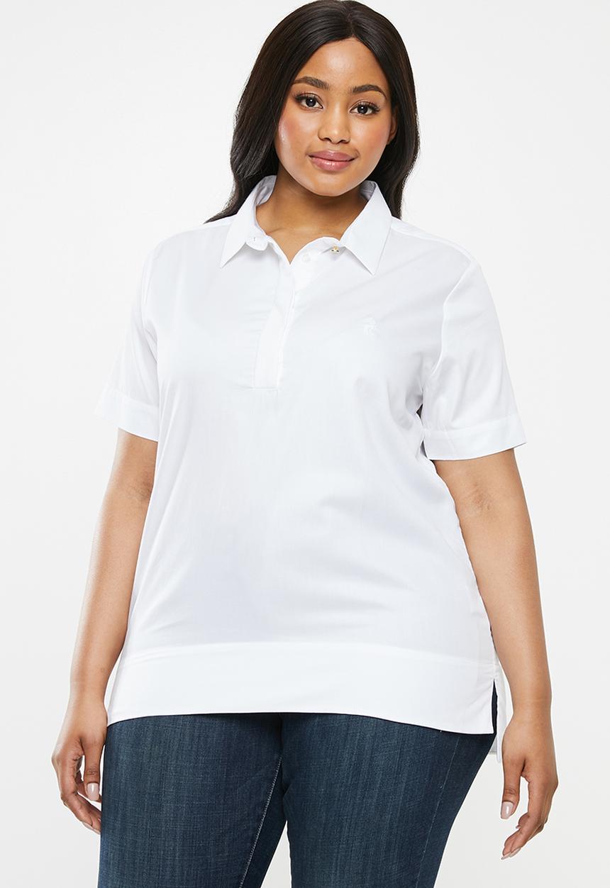 POLO - Sarah short sleeve collard shirt - white