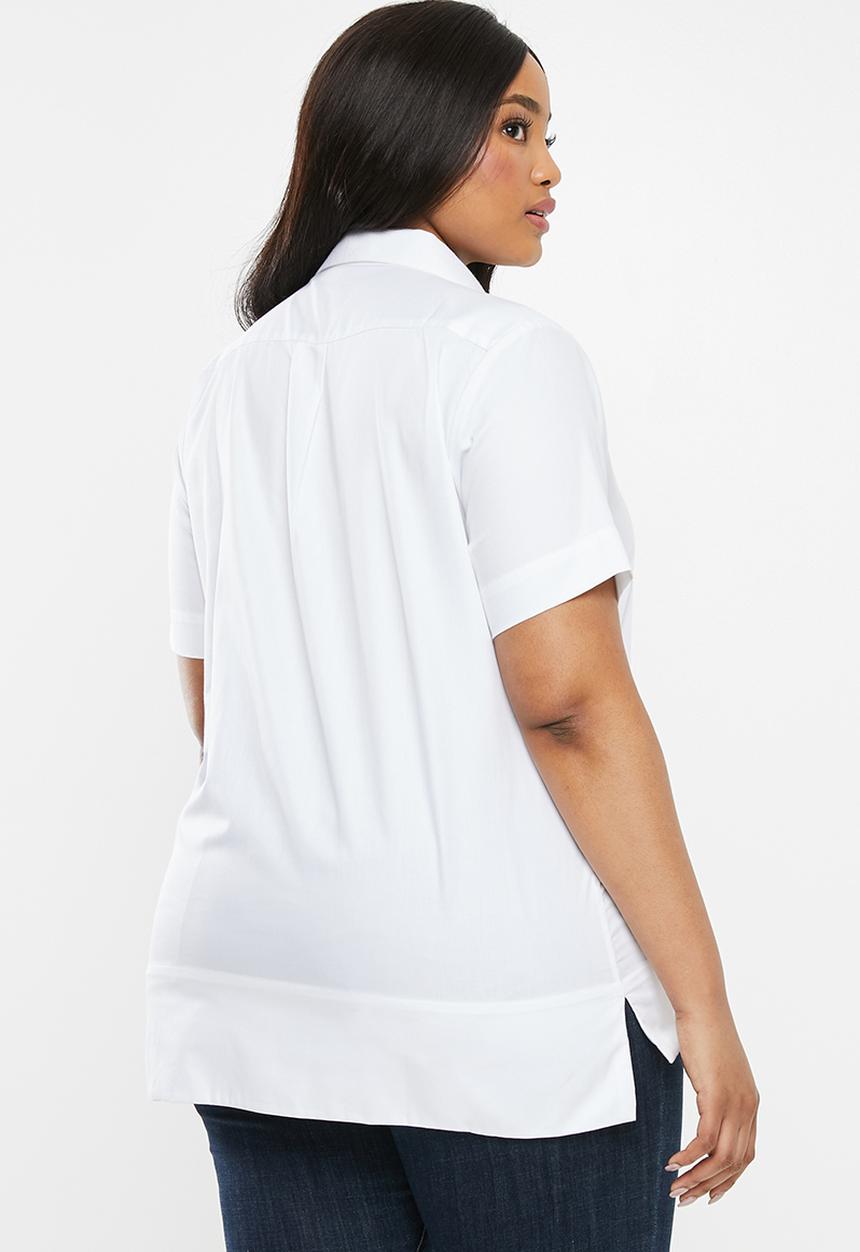 POLO - Sarah short sleeve collard shirt - white