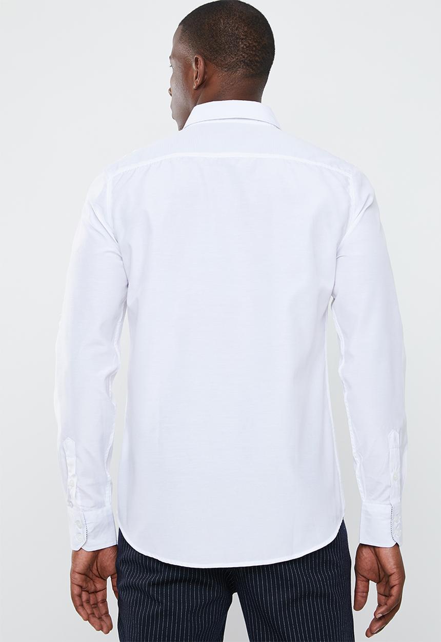 STYLE REPUBLIC - Frantz zip detail long sleeve shirt - white