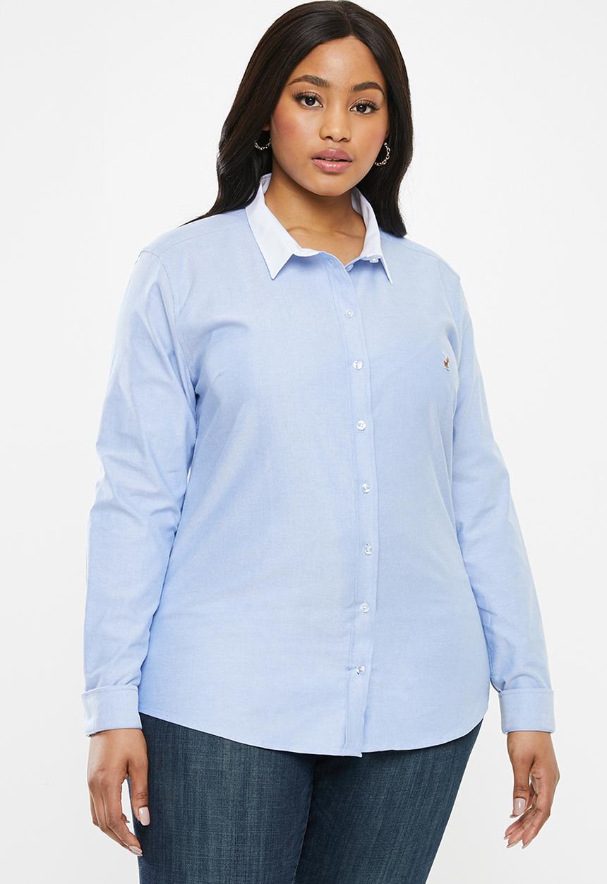 POLO - Plus size Carina oxford shirt - blue