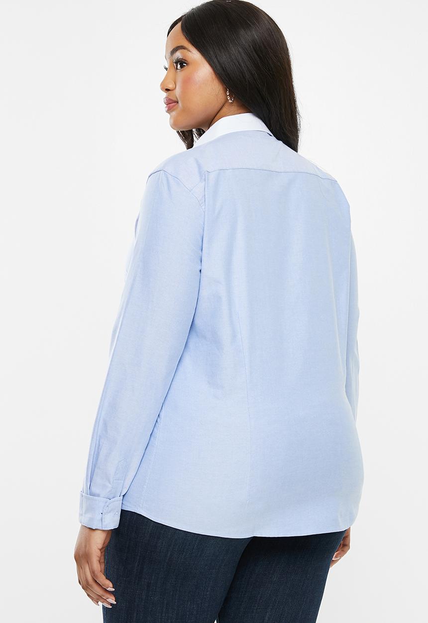 POLO - Plus size Carina oxford shirt - blue