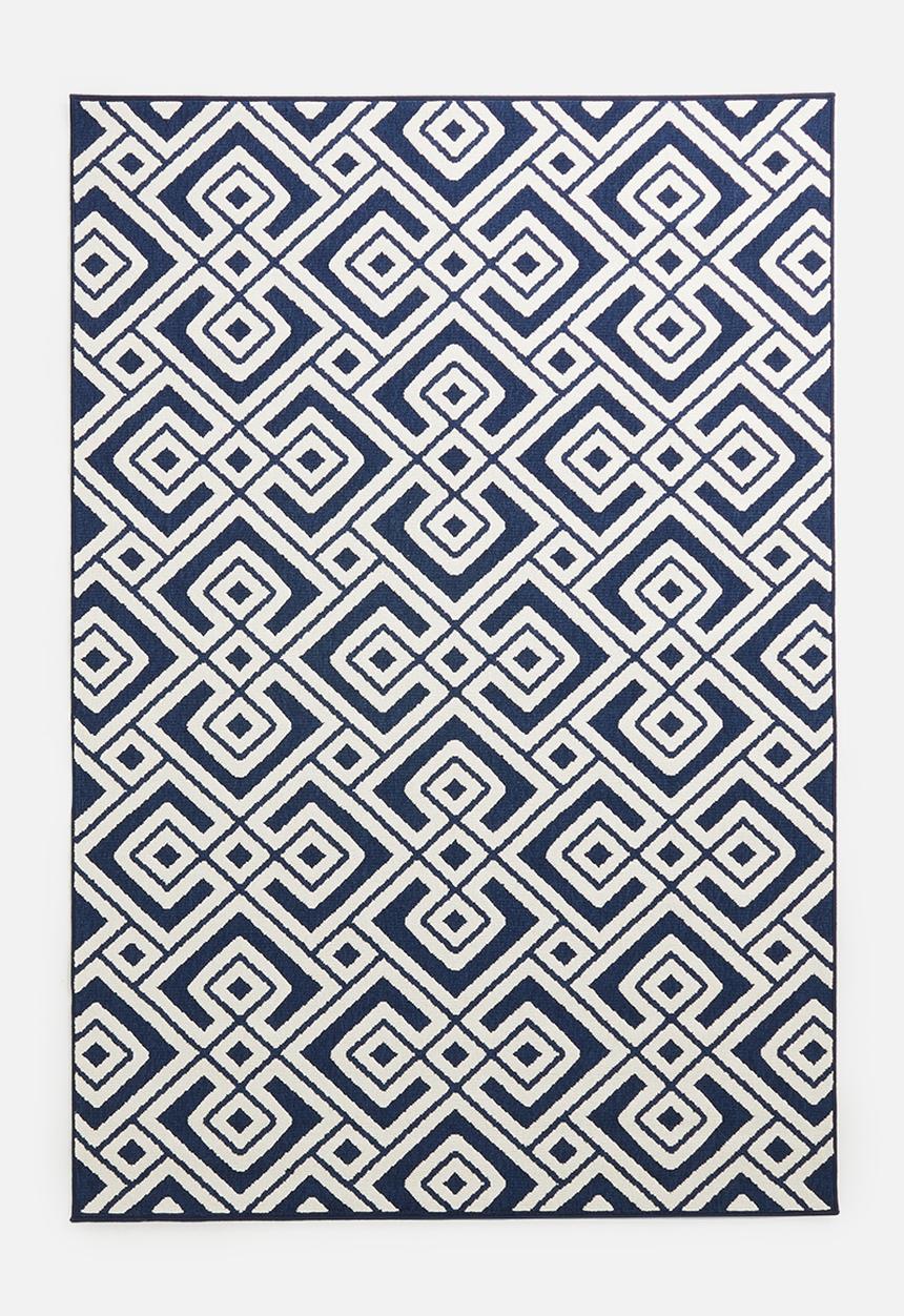 Sixth Floor - Marseille woven outdoor rug - navy