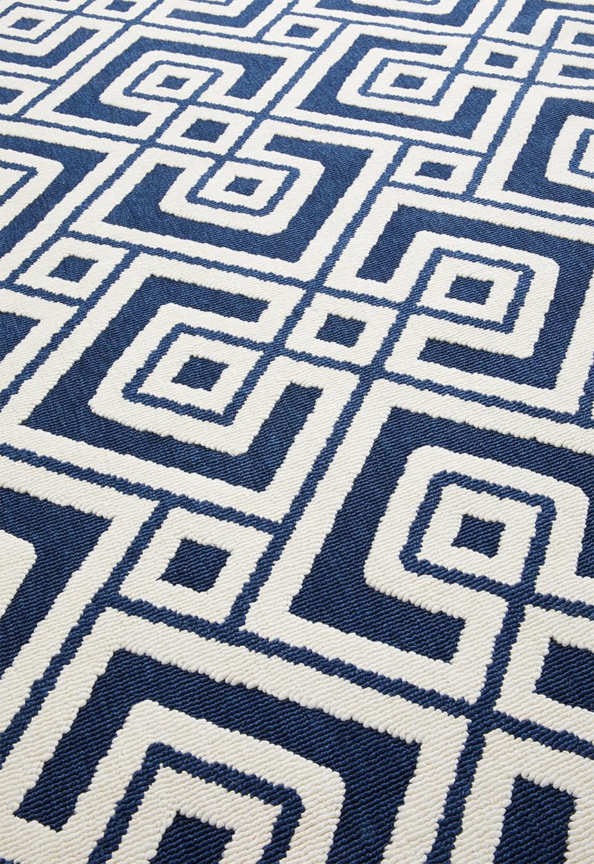 Sixth Floor - Marseille woven outdoor rug - navy