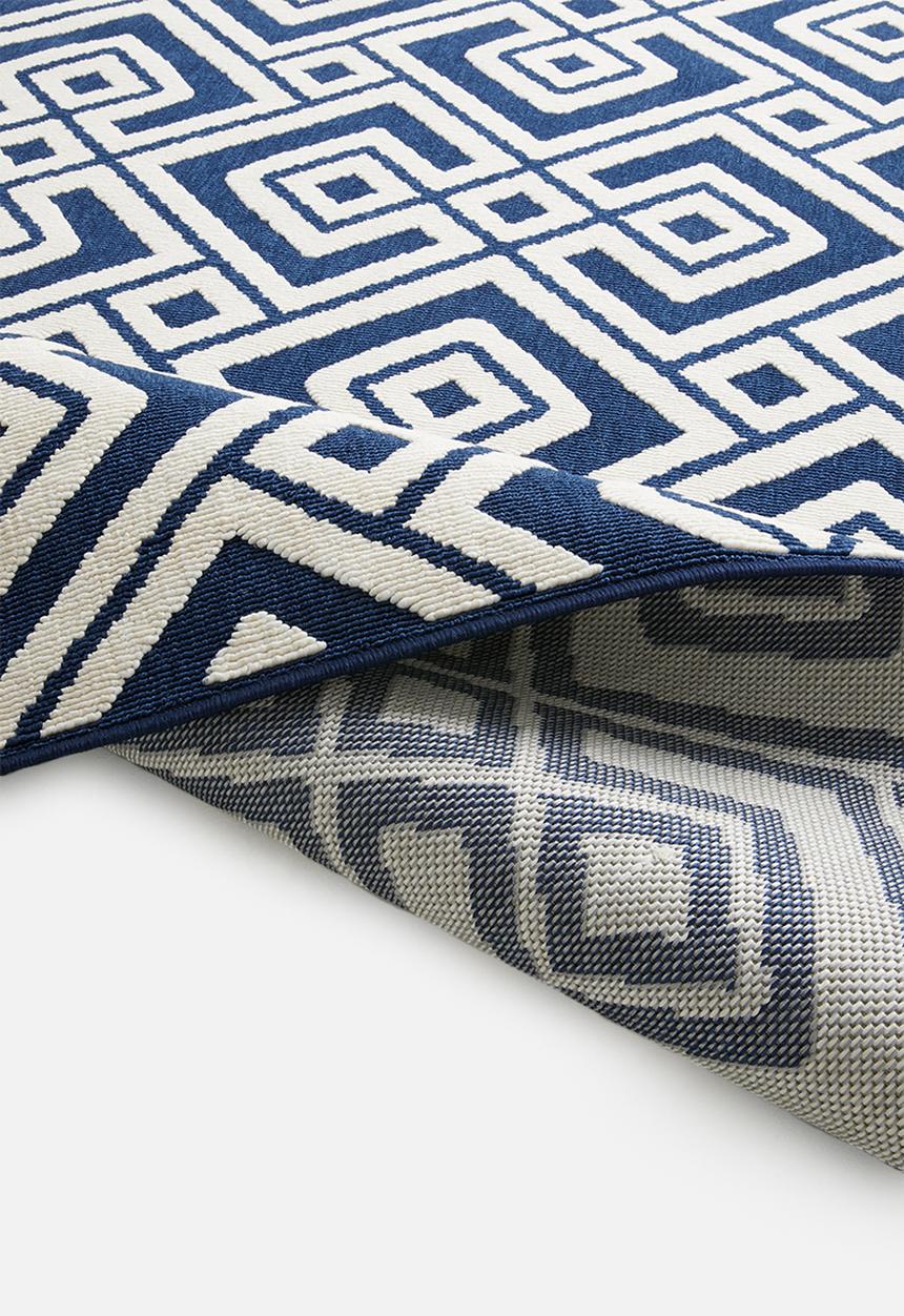 Sixth Floor - Marseille woven outdoor rug - navy