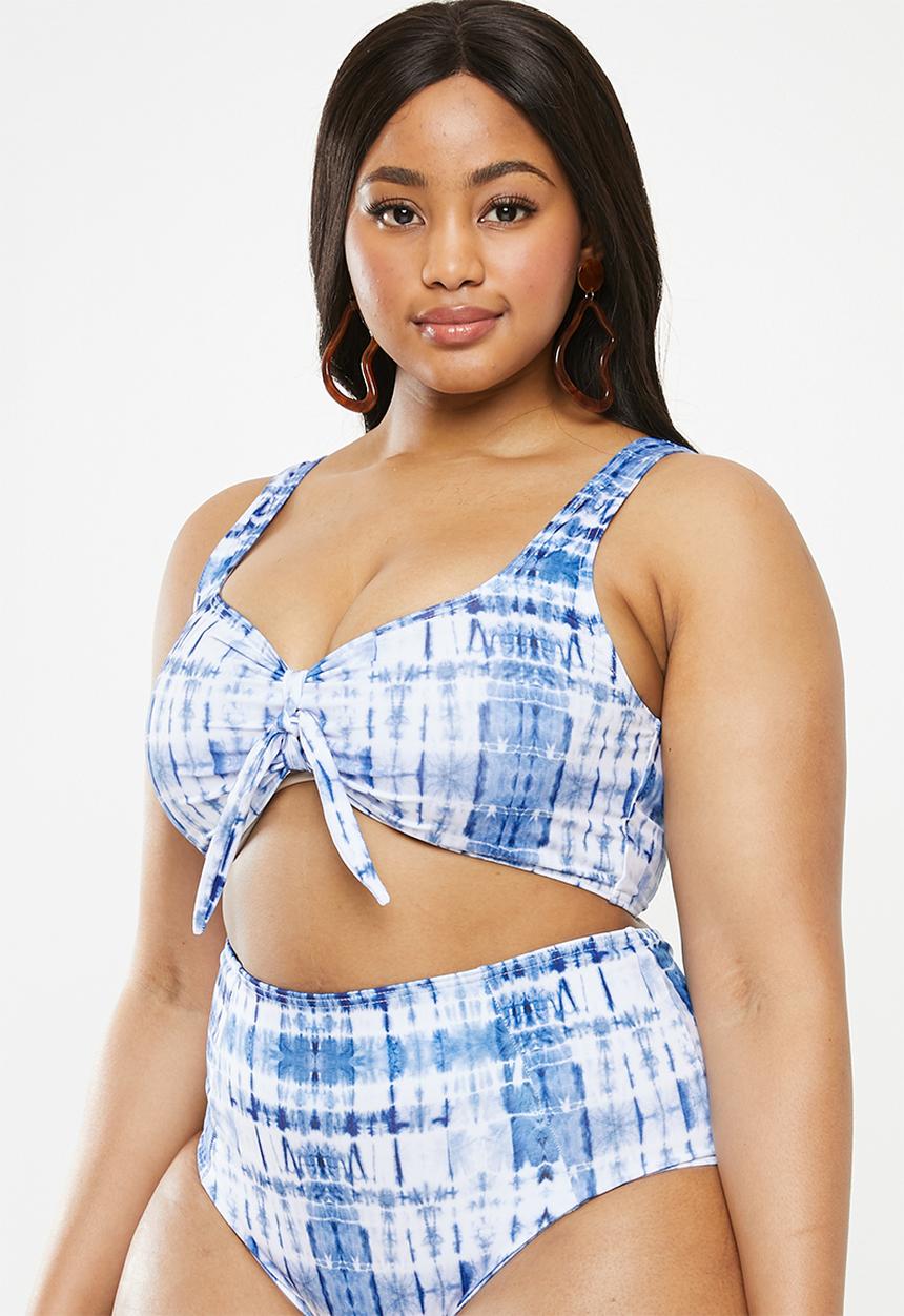 Superbalist - Plus soft tie top - blue & white