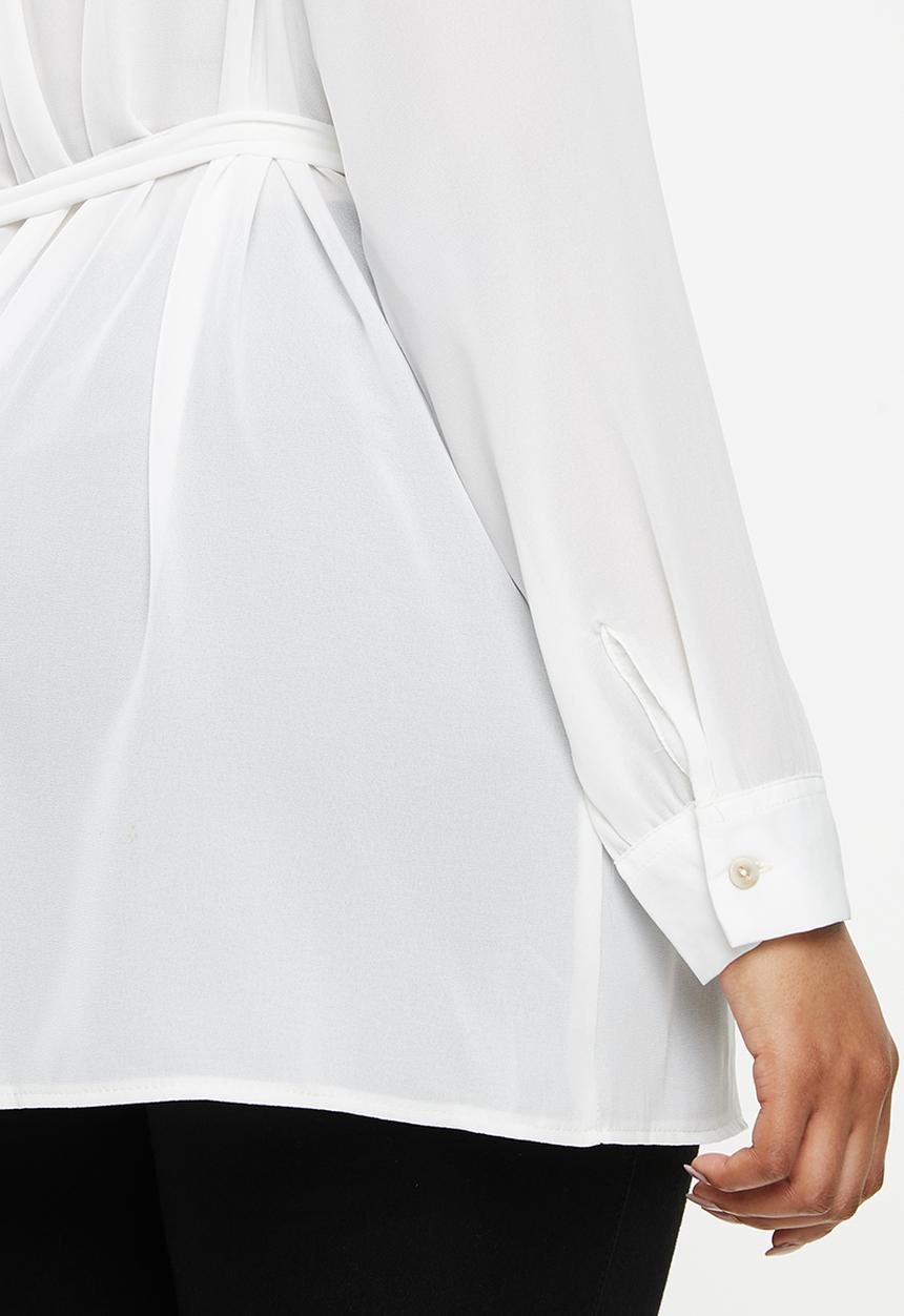 edit Plus - Long length soft shirt - cream