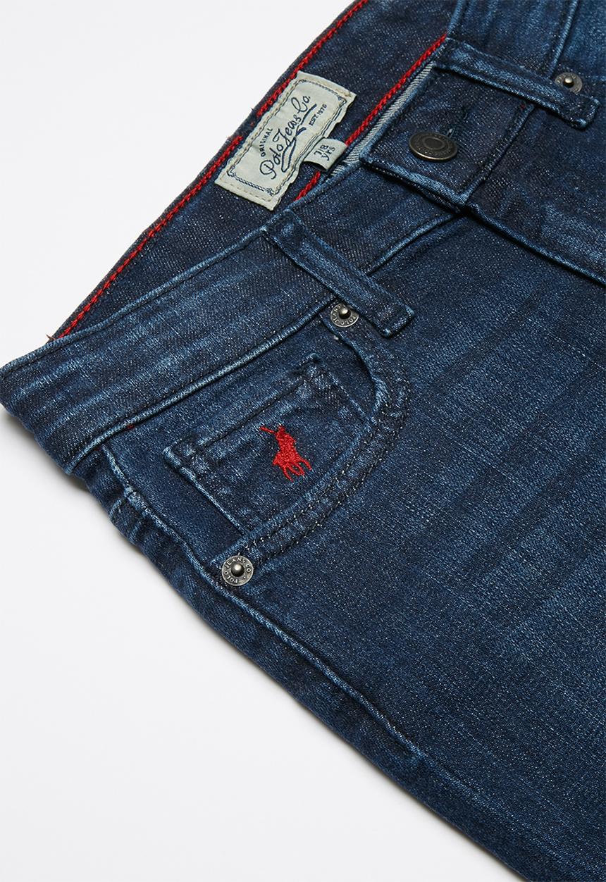POLO - Liam distressed slim fit jean - blue