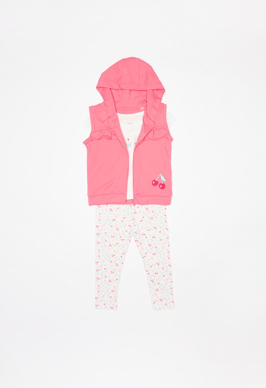 Baby Corner - 3 pieces set with hoodie vest - multi 