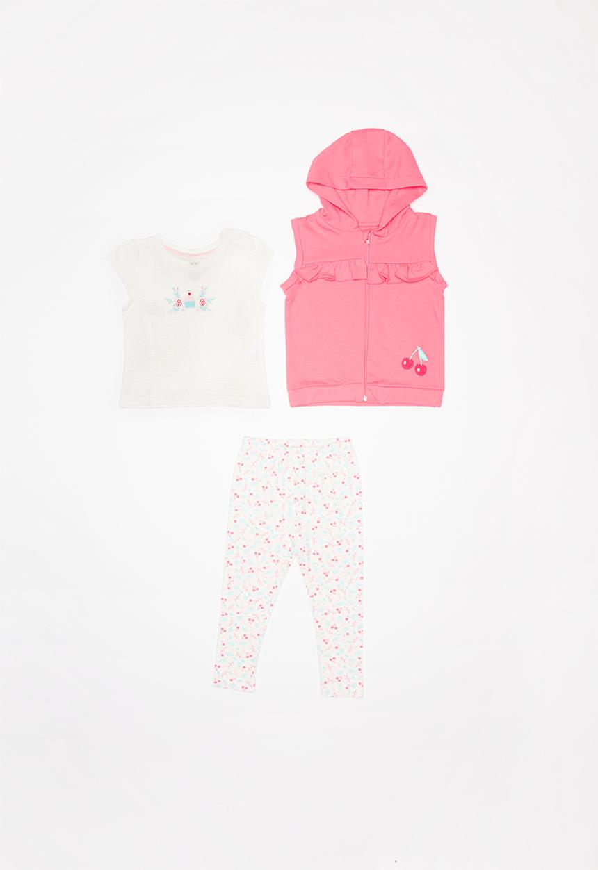 Baby Corner - 3 pieces set with hoodie vest - multi 
