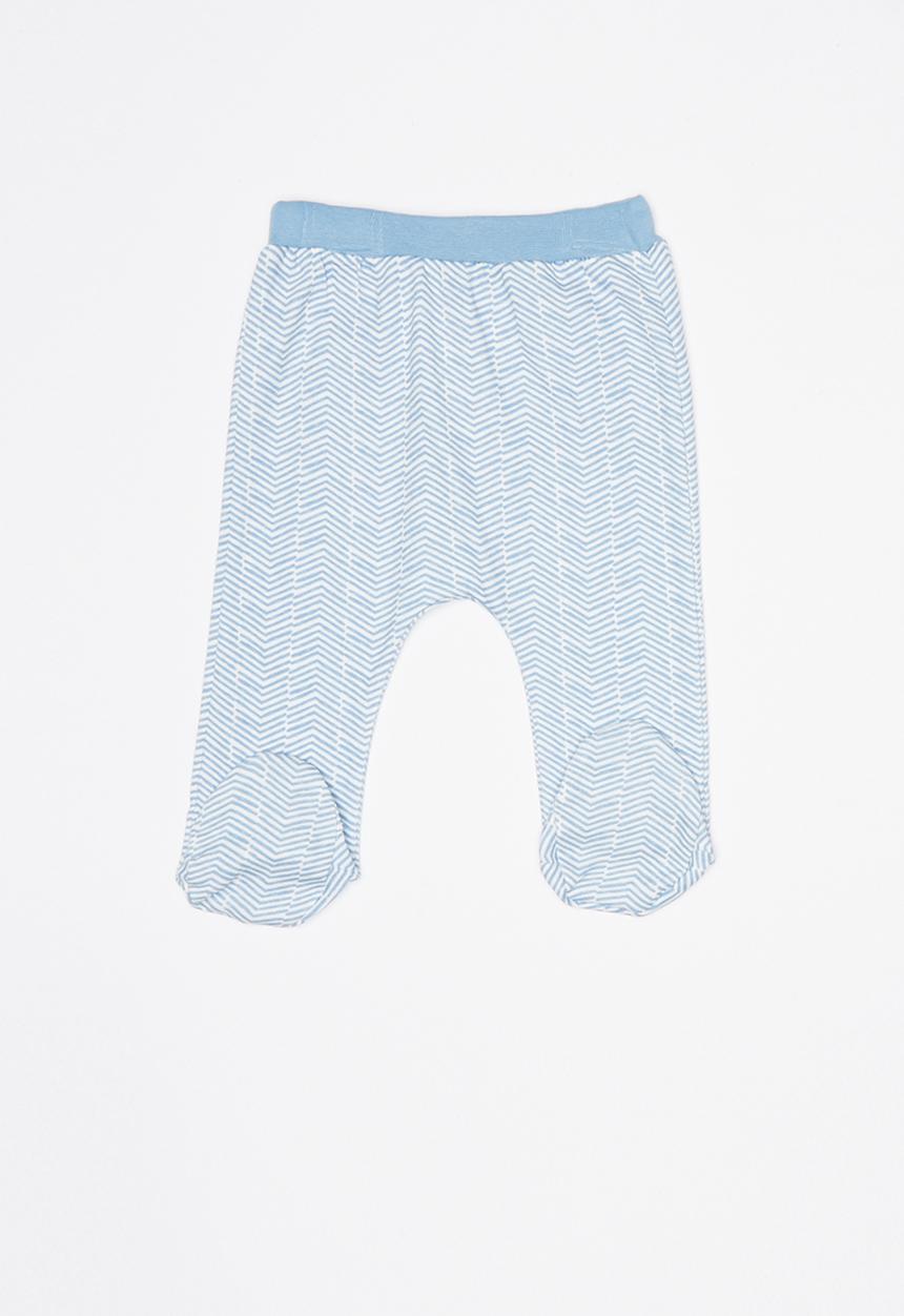 Baby Corner - Baby boys 2 pack footed leggings - blue & white 