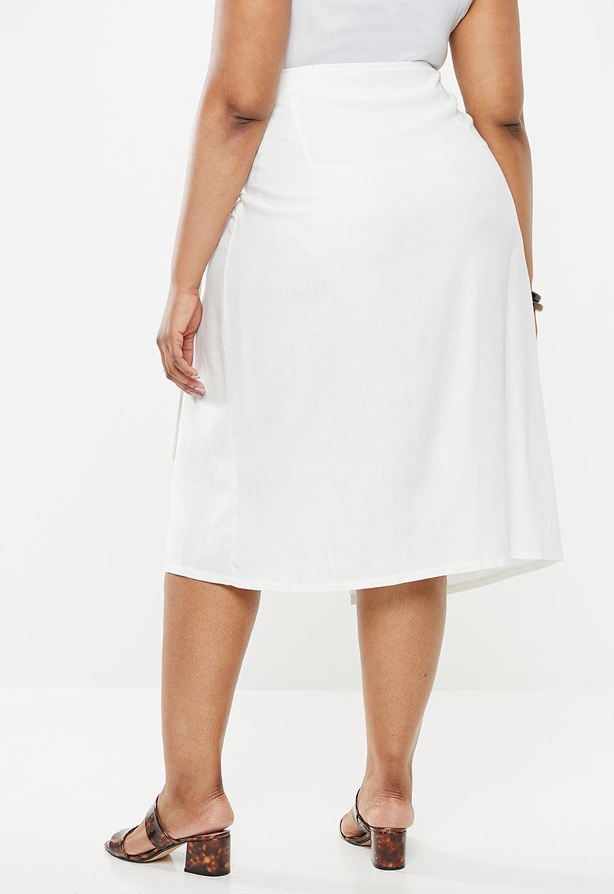 edit Plus - Linen wrap skirt - cream 
