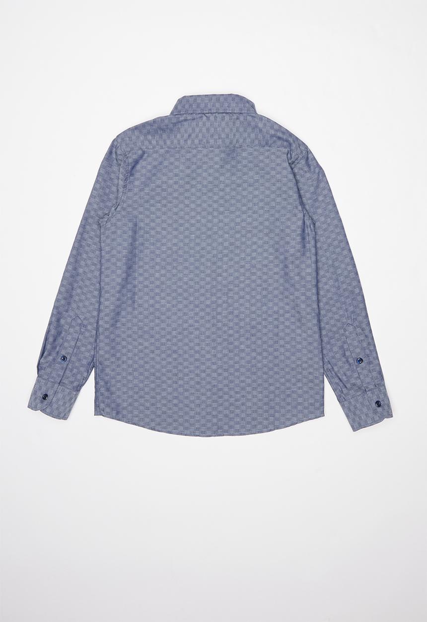 POLO - Boys keegan long sleeve textured shirt - navy