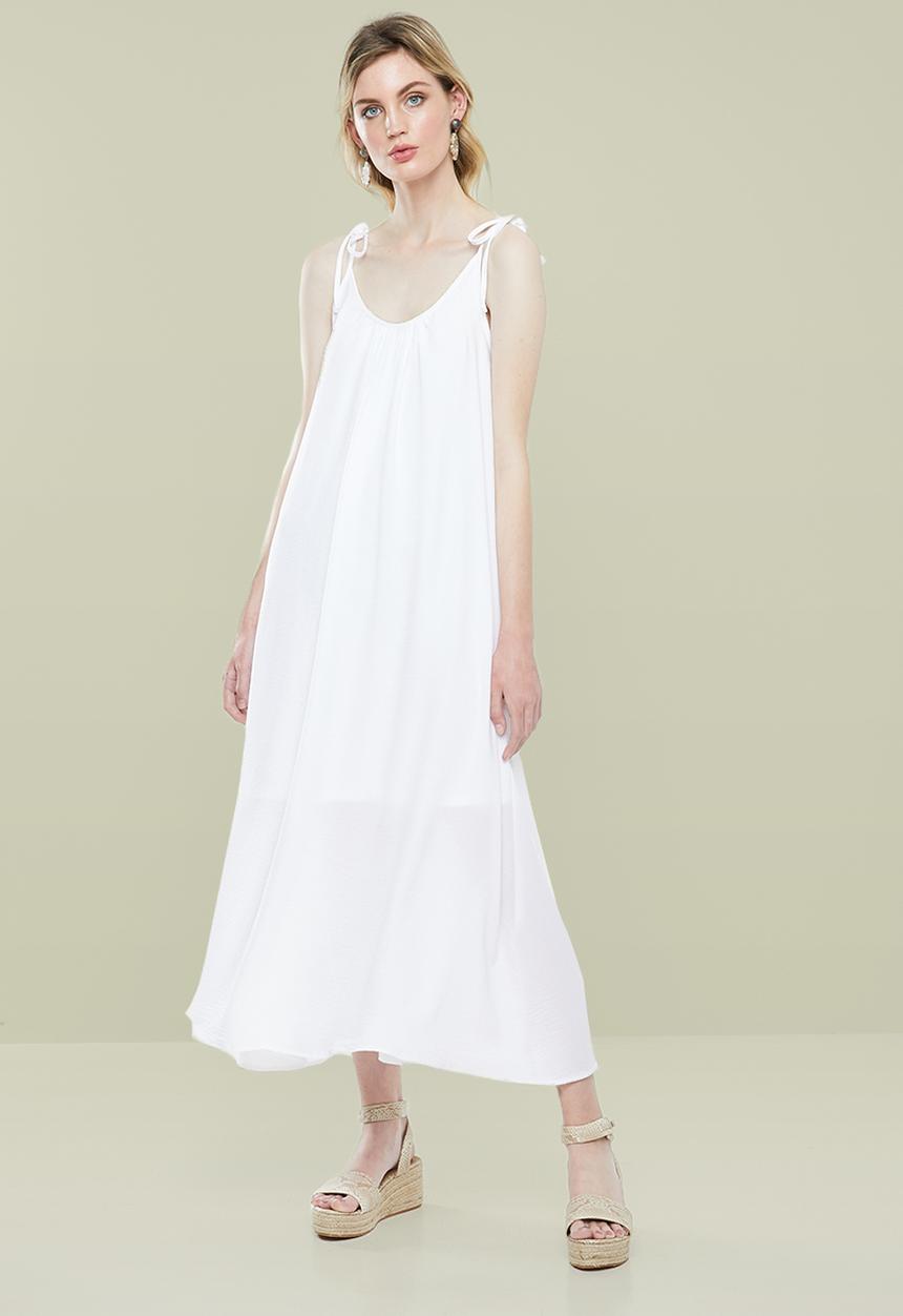 Superbalist - Strappy volume maxi dress - white