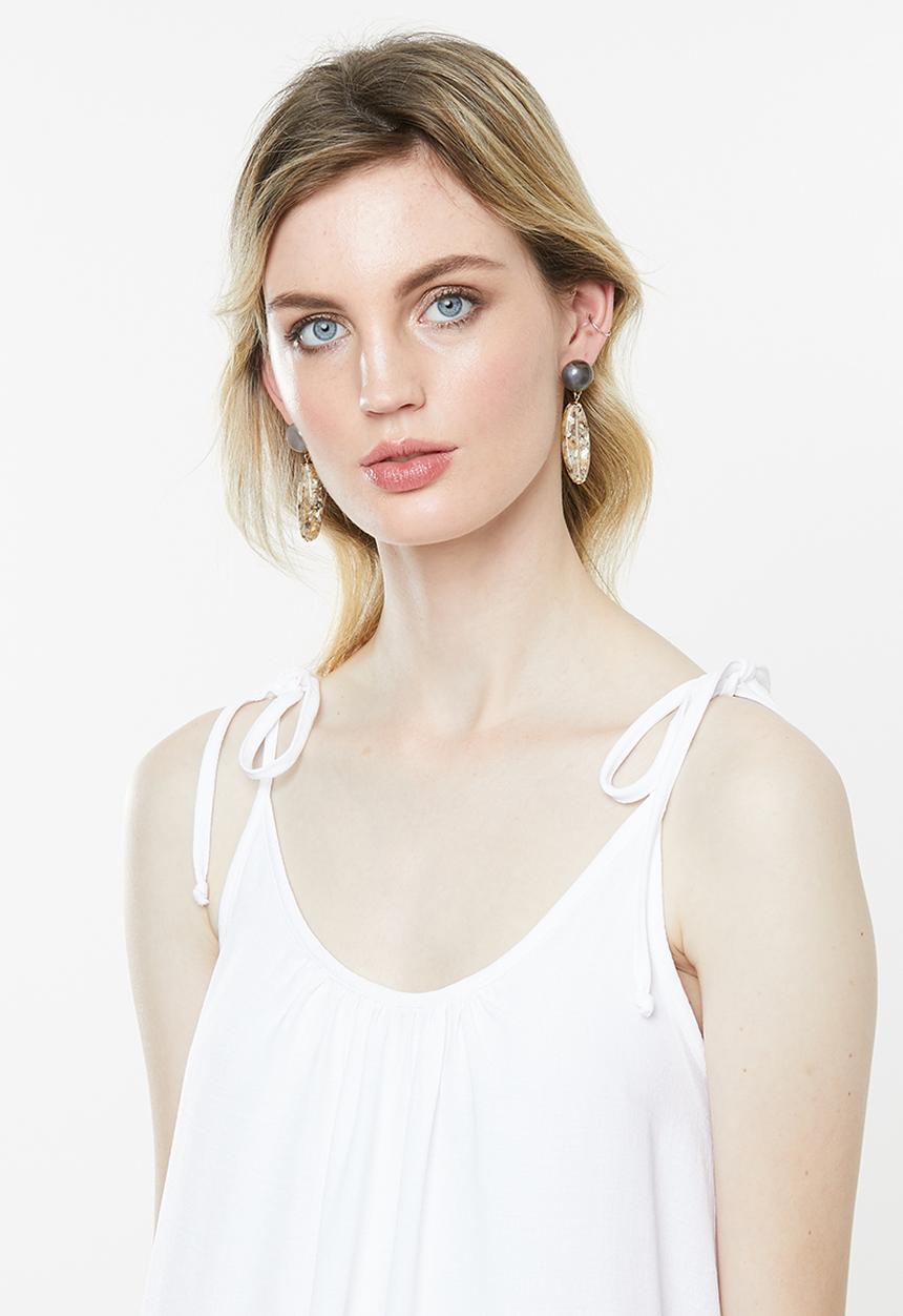 Superbalist - Strappy volume maxi dress - white