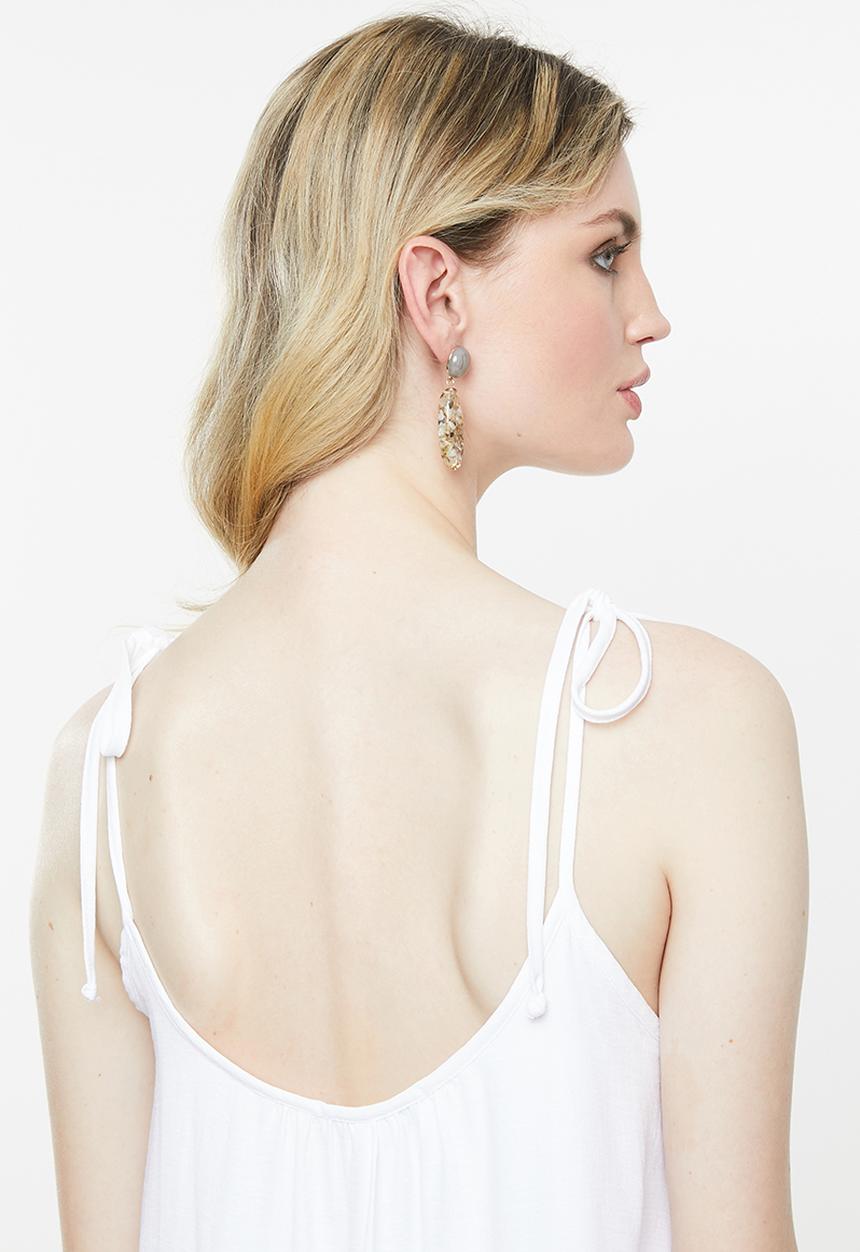 Superbalist - Strappy volume maxi dress - white
