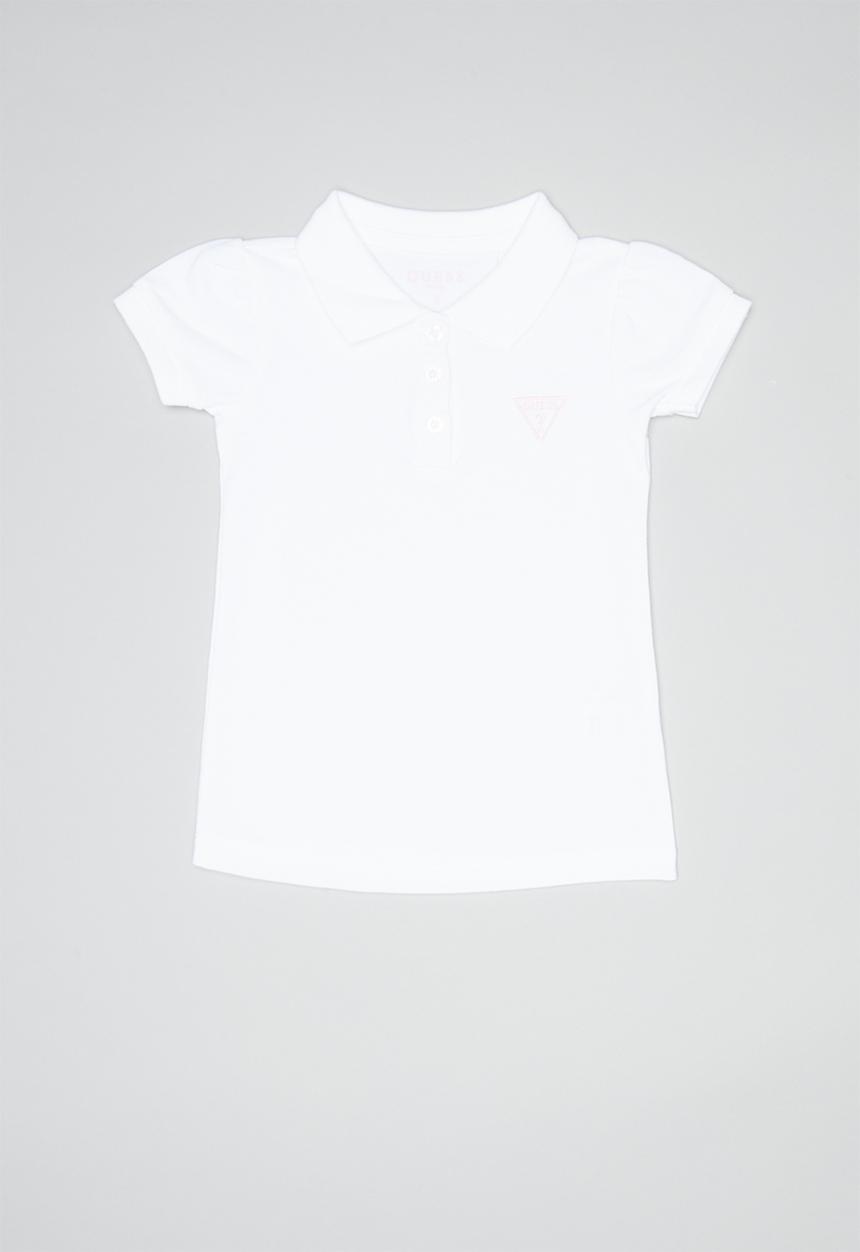GUESS - Girls short sleeve classic guess polo - true white