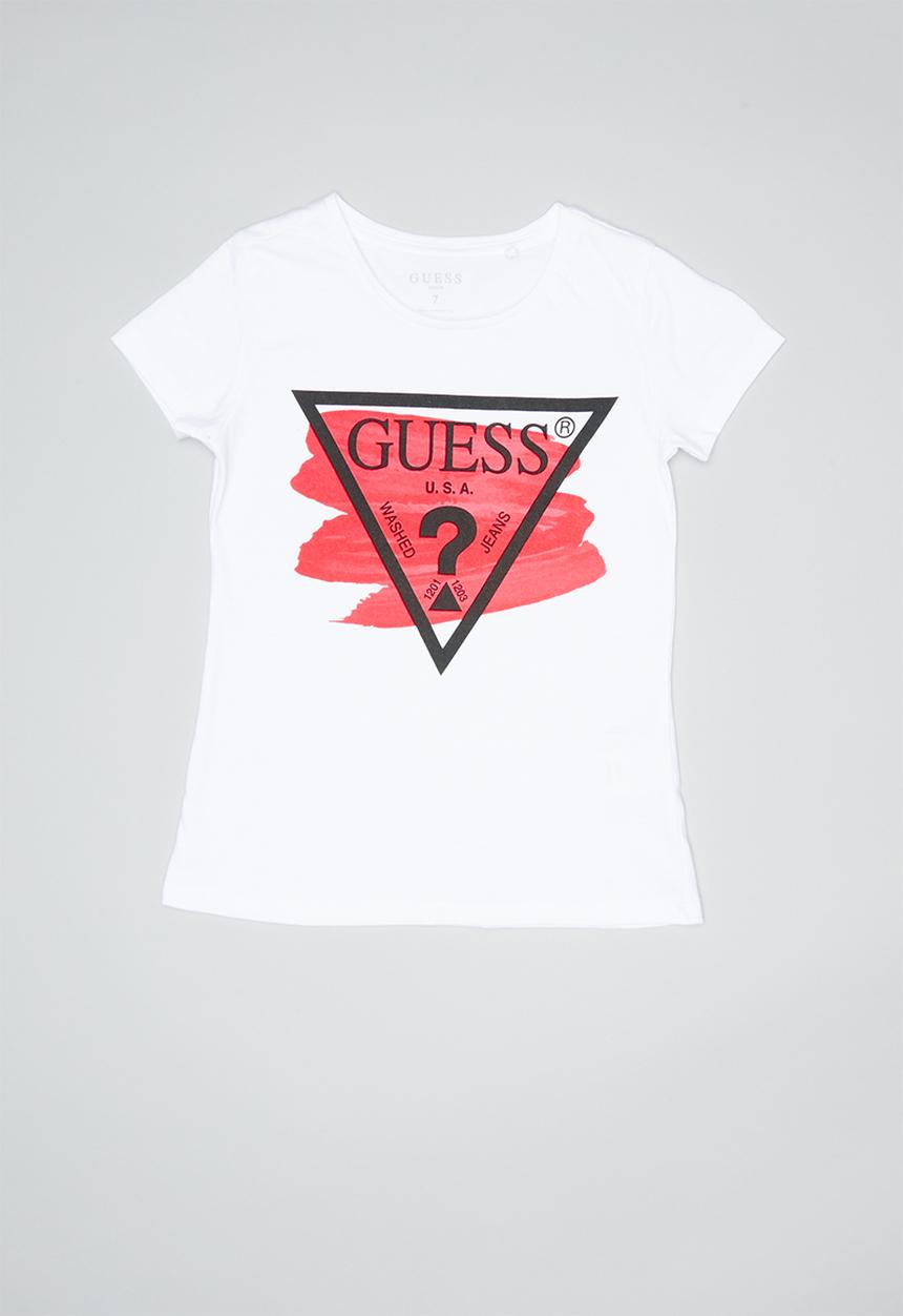 GUESS - Teens short sleeve Guess swish tri tee - white