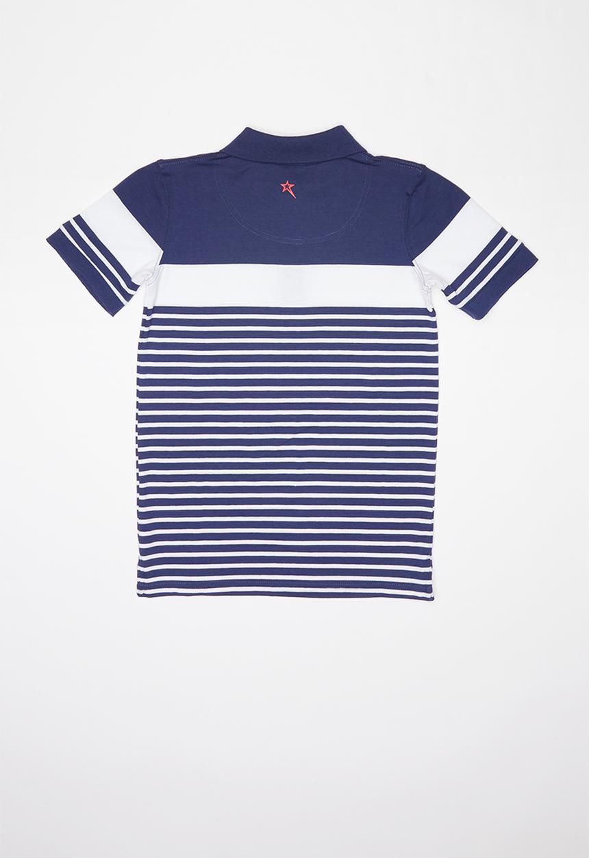 SOVIET - Boys y/dye golfer - navy & white