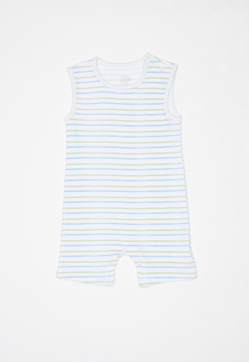 Baby Corner - Sleeveless Romper - blue striped