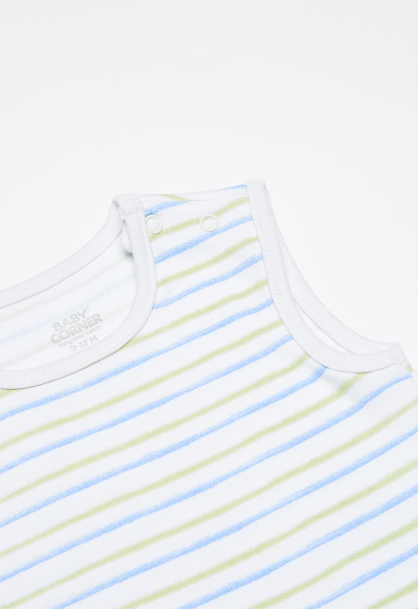 Baby Corner - Sleeveless Romper - blue striped