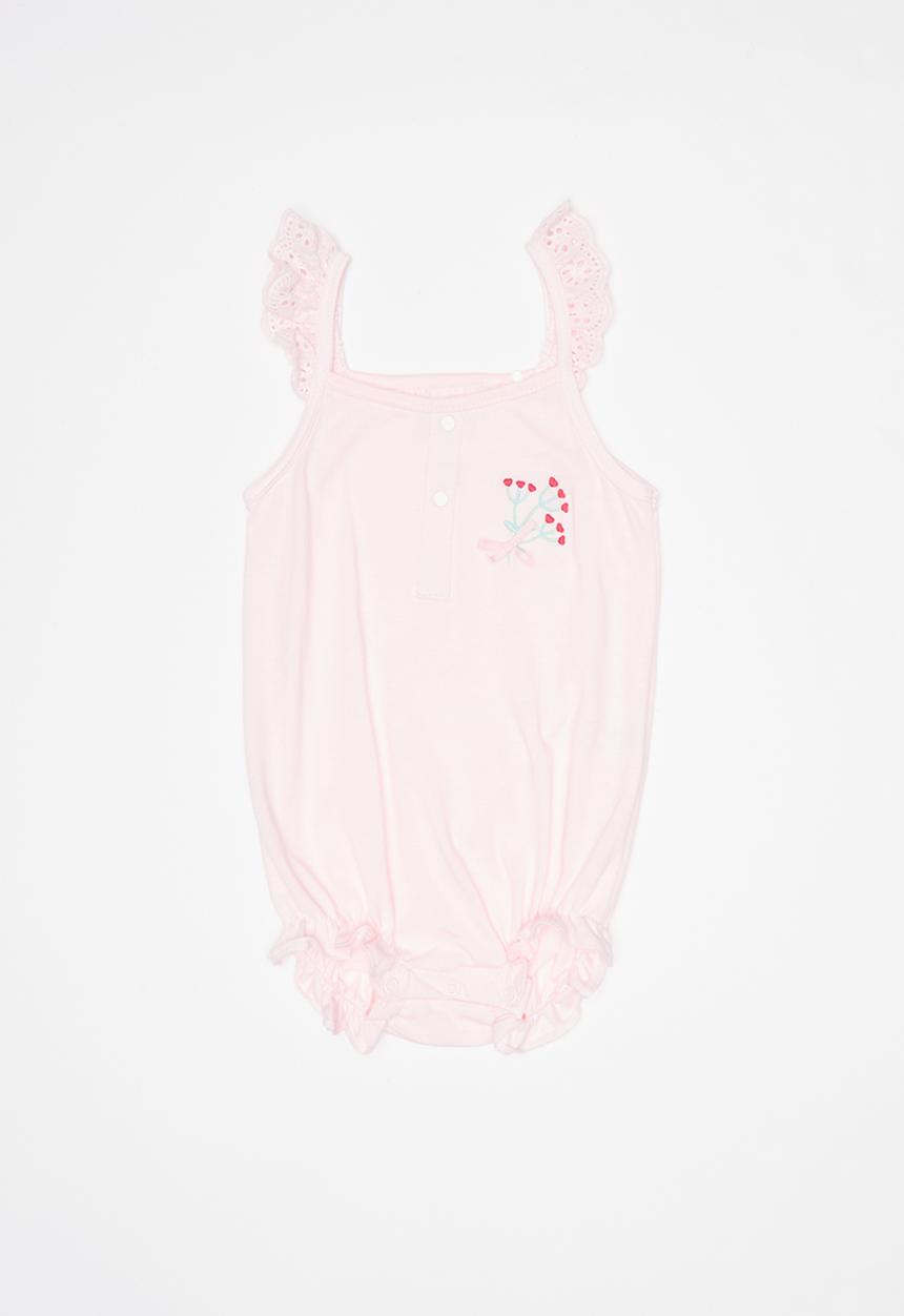Baby Corner - Frilly sleeveless  romper - pink